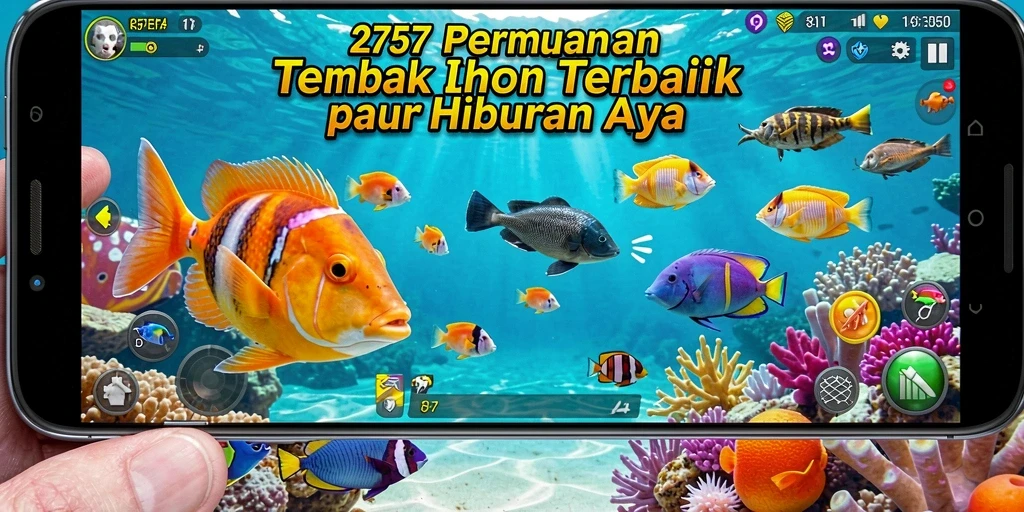 Screenshot game Tembak Ikan 2757 yang menunjukkan aksi menangkap ikan.