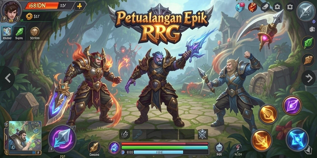 Tangkapan layar gameplay petualangan RPG yang menakjubkan.