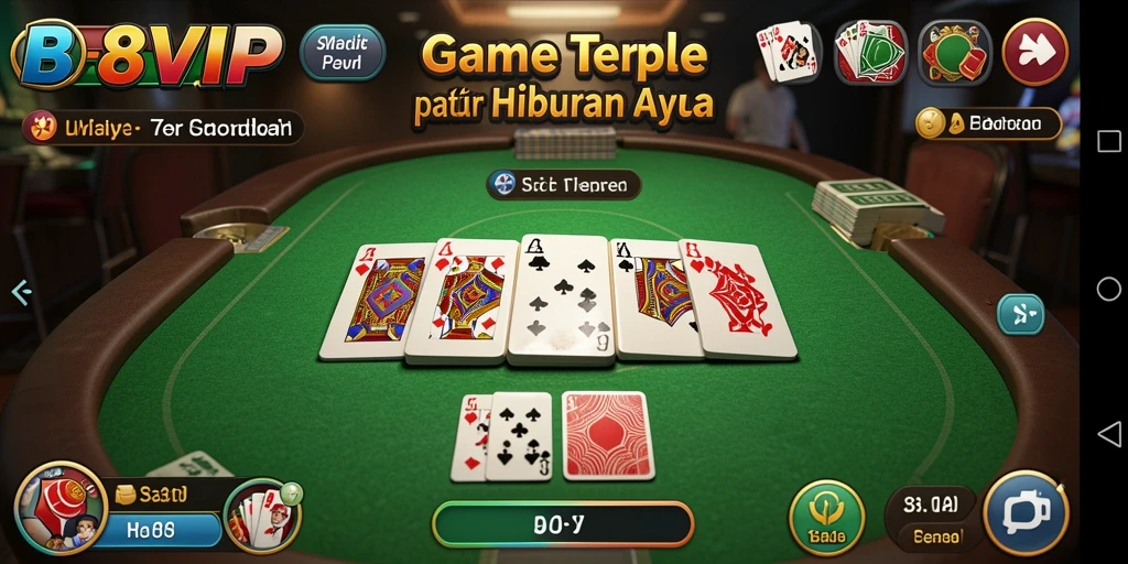 Screenshot B8VIP menampilkan aksi gameplay Gaple yang seru.
