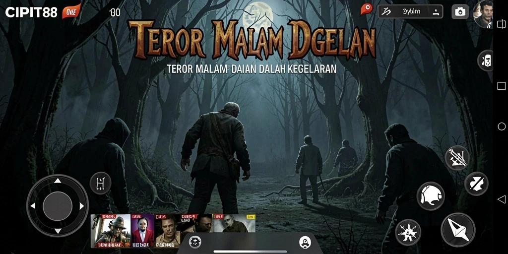 Tampilan gameplay <strong>CIPIT88</strong> yang menegangkan dan mencekam saat menjelajahi kegelapan.