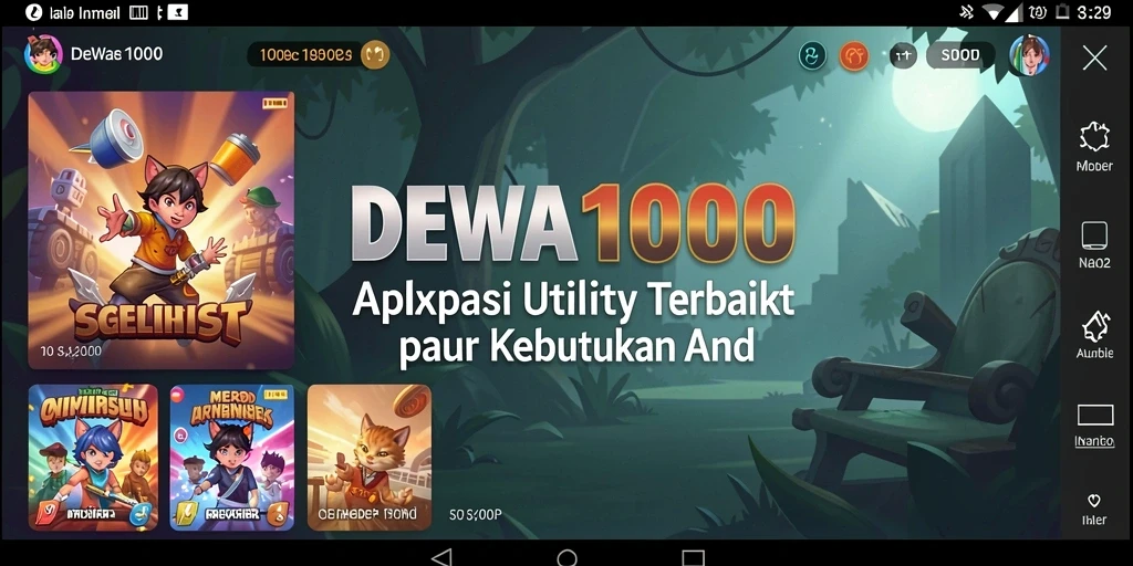 Tampilan antarmuka utama DEWA1000 yang ramah pengguna dan informatif.