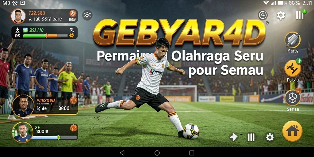 Screenshot GEBYAR4D menampilkan pemain beraksi dalam pertandingan olahraga yang seru.