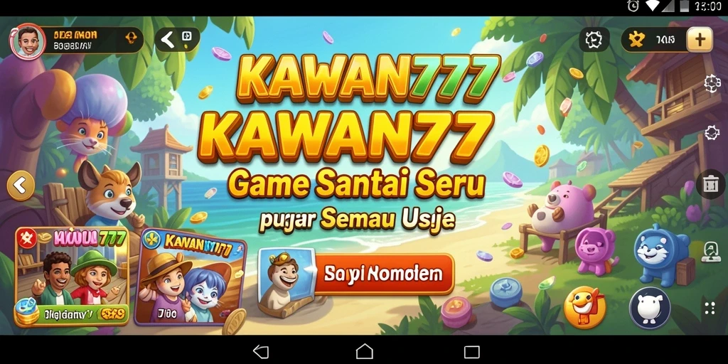 Tampilan gameplay seru di KAWAN777 dengan mini game yang menghibur.