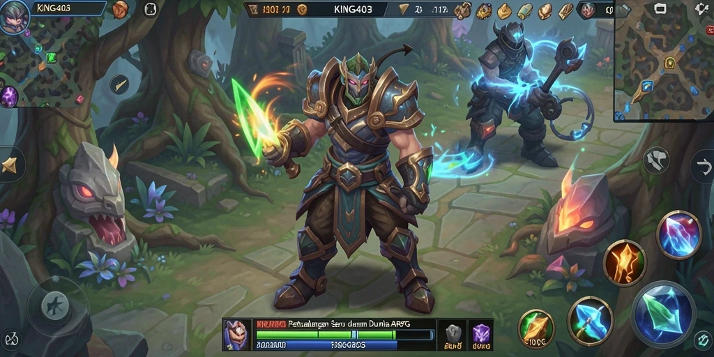 Screenshot gameplay KING403 menampilkan pertarungan seru dan lingkungan yang menakjubkan.