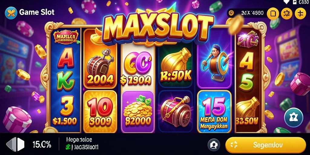 Tampilan gameplay yang menarik di MAXSLOT dengan beragam simbol Slot.