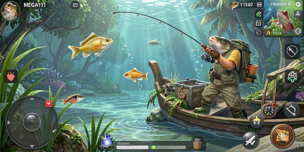 Tangkapan ikan yang memukau dalam gameplay MEGA111.