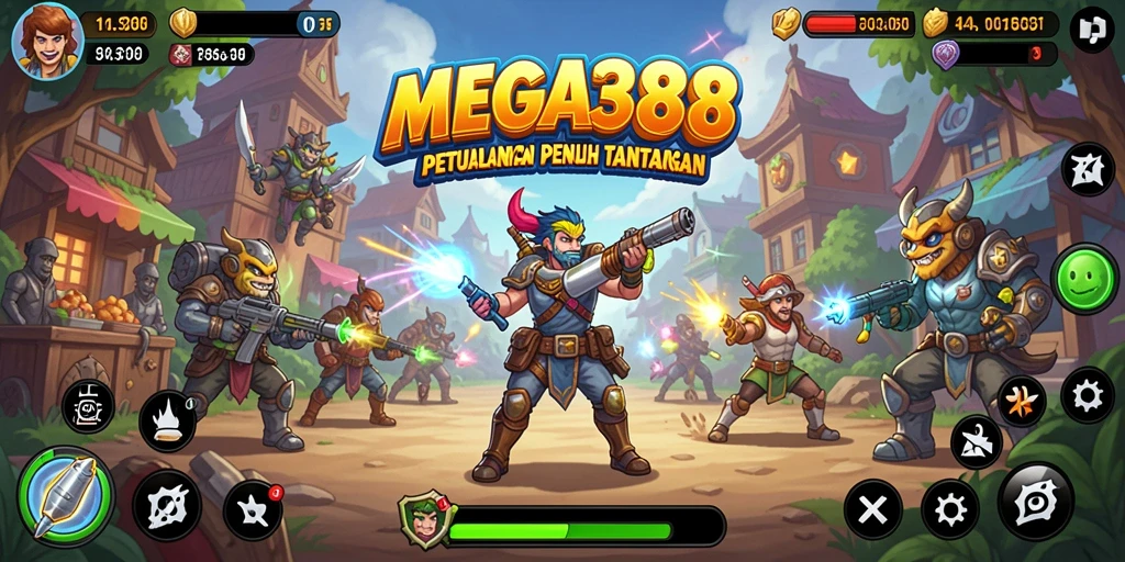 Tampilan screenshot MEGA388 menunjukkan aksi seru dalam permainan Arcade.