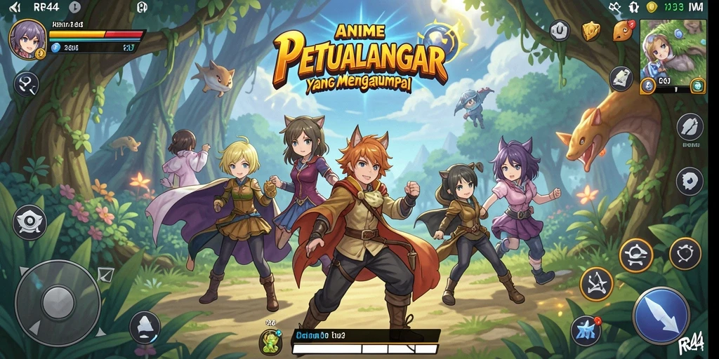 Menampilkan aksi seru karakter anime dalam gameplay RR44.
