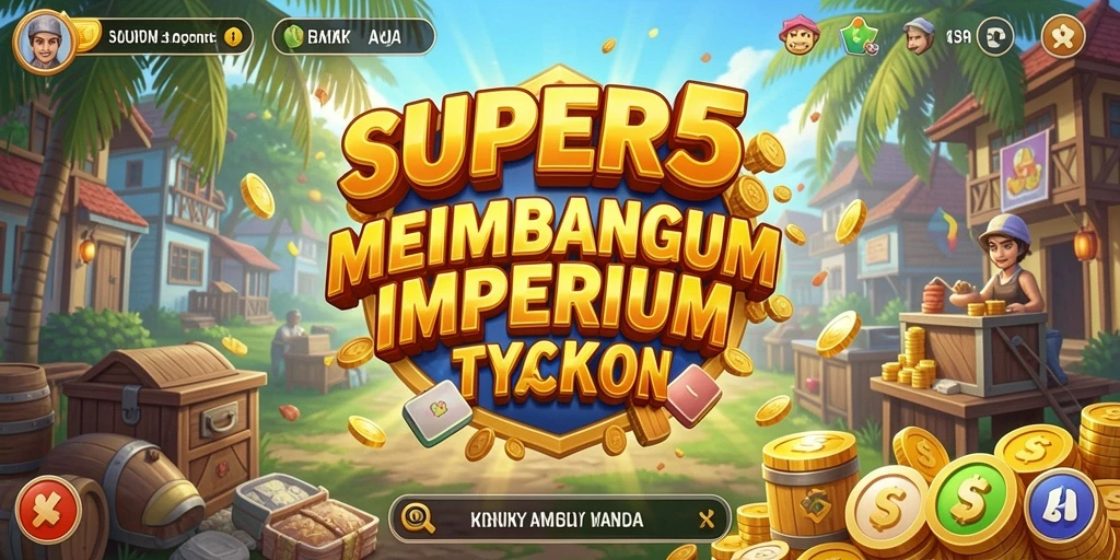 Screenshot utama SUPER5 menampilkan pengalaman gameplay Tycoon yang mengasyikkan.