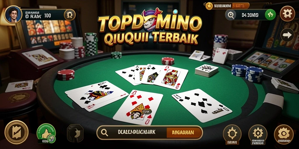 Tampilan permainan <strong>TOPDOMINO</strong> yang mendebarkan dalam aksi QiuQiu.