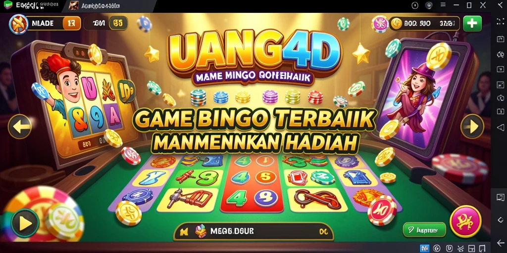 Screenshot UANG4D menampilkan keseruan bermain Bingo yang interaktif.