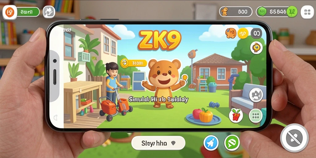 Tampilan gameplay ZK9 dengan interaksi karakter yang menarik.