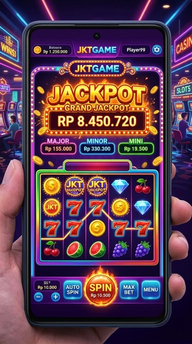 Menu navigasi mudah di jktgame untuk menemukan aplikasi.